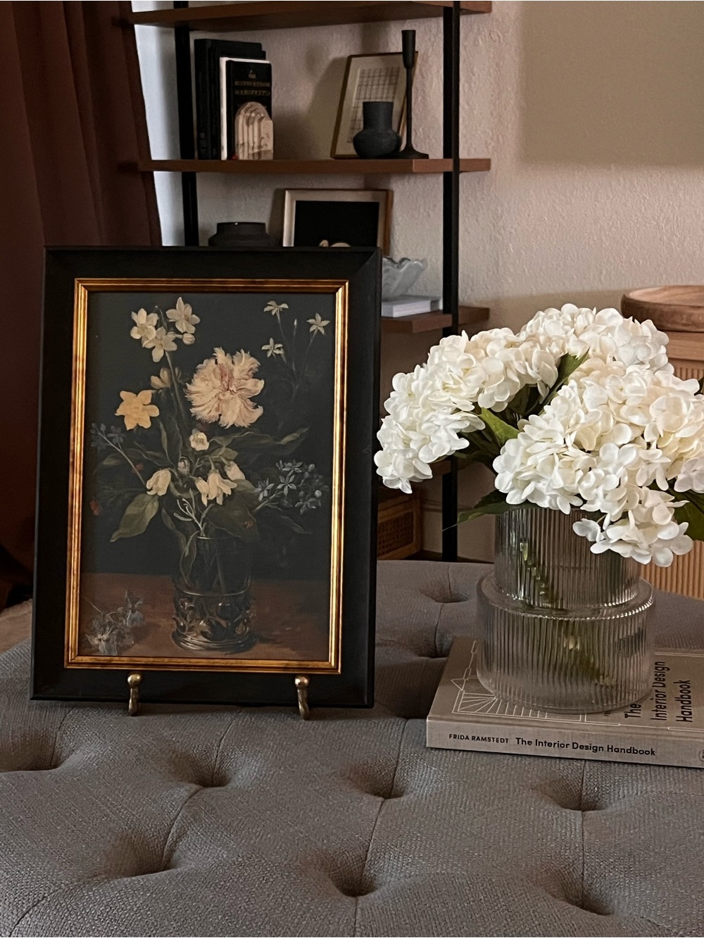 12x16 Floral Cotton Canvas Framed Wall Art - Vintage Botanical Decor Threshold